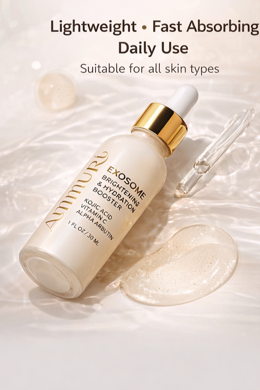 Ammuri Exosome Booster Serum – Brightening & Hydration Booster with Kojic Acid, Vitamin C & Alpha Arbutin | Fades Dark Spots, Evens Skin Tone & Boosts Radiance | For Face & Body – 30ml-3